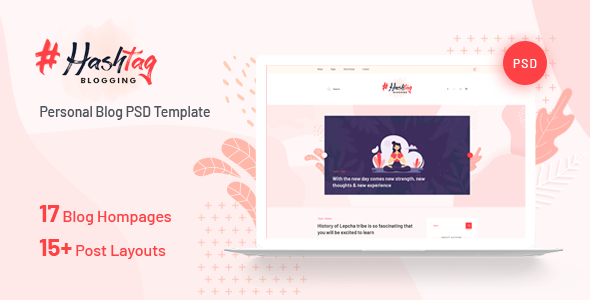 Hashtag - Personal Blog PSD Template