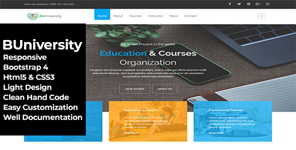 BUniversity One Page Education Template