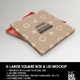 Paper XL Square Box and Lid Packaging Mockup - GraphicRiver Item for Sale