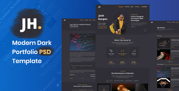 Palun - Dark Personal Portfolio PSD Template