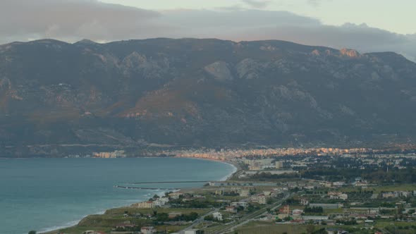 Aerial View of Loutraki Gulf of Corinth Greece