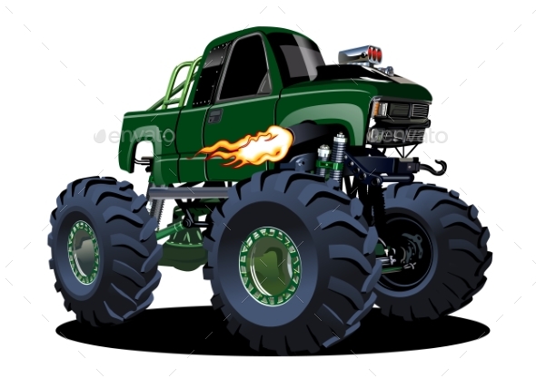 Vector Cartoon Monster Truck