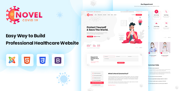 Novel - Covid-19 Prevention Joomla Healthcare Template