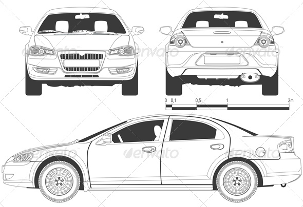 Vector Modern Car Drawing
