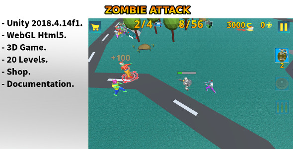 Zombie Attack - Html5 Unity Game
