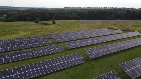 Ecology Solar Power Station Panels in the Fields Green Energy Electrical Innovation Nature