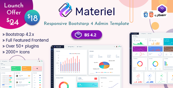 Materiel - Responsive Bootstrap 4 Dashboard Template