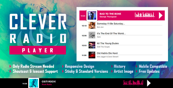 CLEVER - HTML5 Radio Player With History - Shoutcast and Icecast