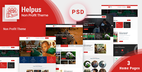 Helpus – NonProfit Charity PSD Template – 1 Sold!