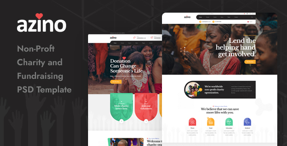 Azino - Nonprofit Charity PSD Template