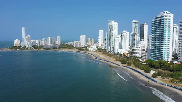 The Cartagena Colombia Skyscrapers Aerial Panorama View