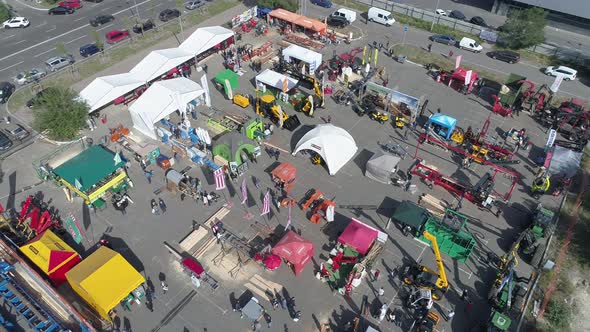 Aerial of an agricultural outdoor market