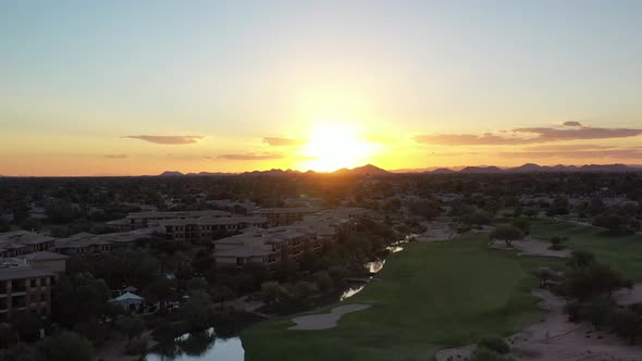 Raising Desert Aerial During Sunset 4 K