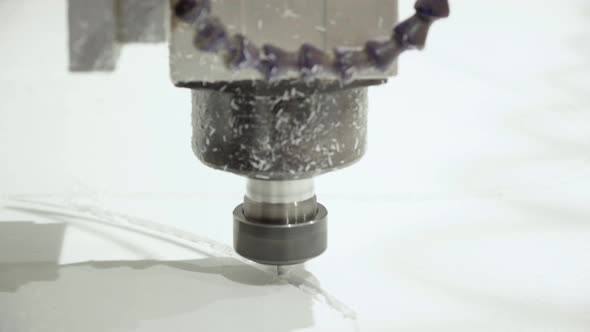 Close-up of a Working Milling Machine