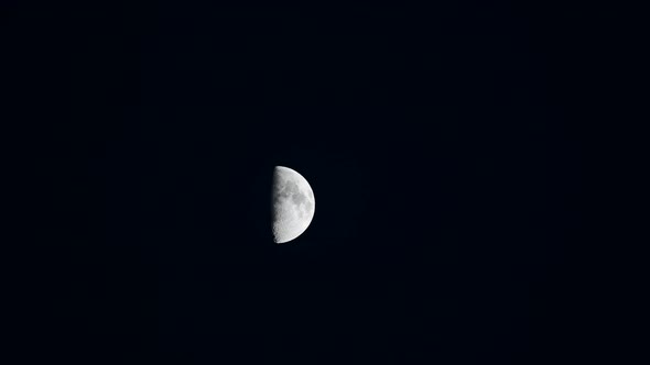Half moon at night
