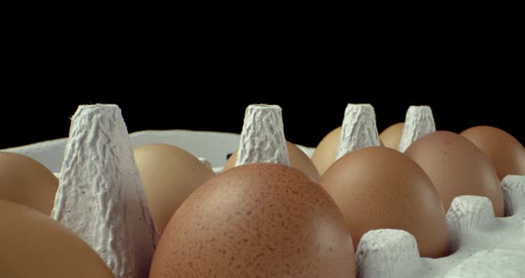 box of eggs super macro closeup . High quality 4k footage