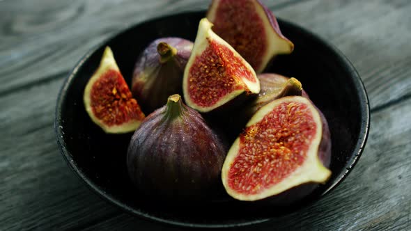Bowl Full of Cut Figs