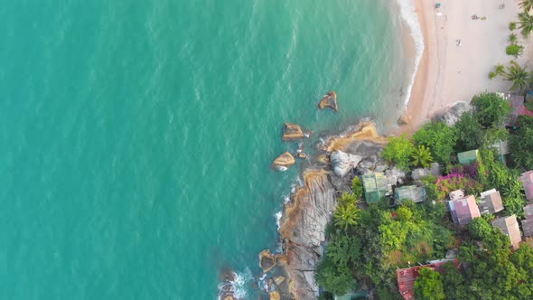 Aerial View of Coastline of Koh Phangan Island in Thailand