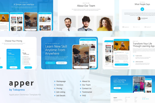 Apper | Mobile App & SaaS Startup Elementor Template Kit