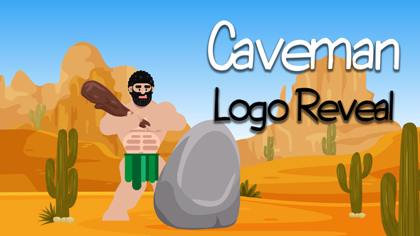 Funny Caveman Character Logo Reveal