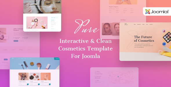 Pure - Beauty Salon Joomla Template for Cosmetics & Makeup Artist Portfolio
