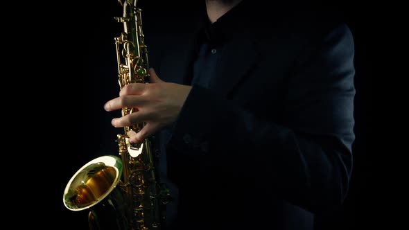 Energetic Jazzy Saxophone Player Performing