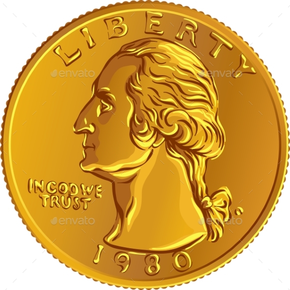 American Money Washington Quarter 25 Cent Coin