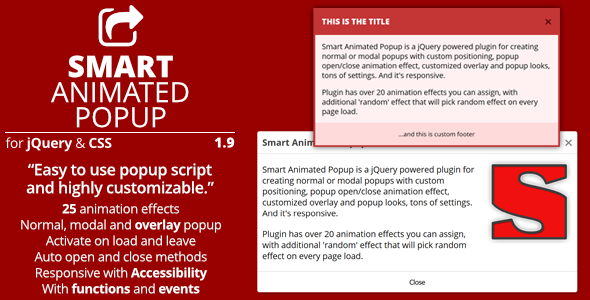 Smart Animated Popup - jQuery Popups Plugin