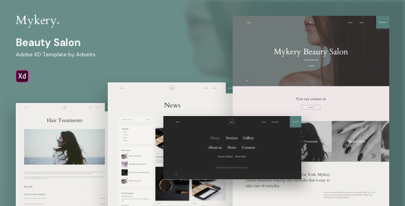 Mykery - Beauty Salon Adobe XD Template