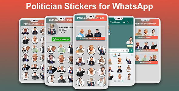 Politician stickers for WhatsApp 2020 | Free WAStickers – Android App + Admob + Facebook