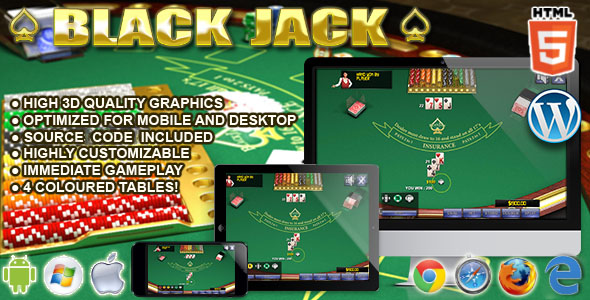 BlackJack 3D - gra kasynowa HTML5