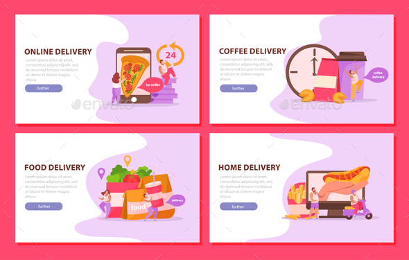 Delivery Food Horizontal Banners