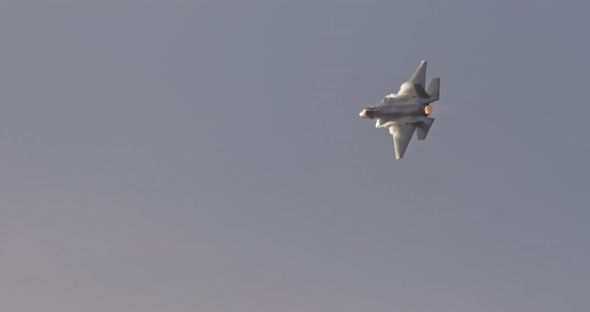 Israeli air force F-35 stealth fighter during low altitude flight