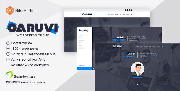 Caruvi - Personal, Portfolio & Resume One Page HTML Template