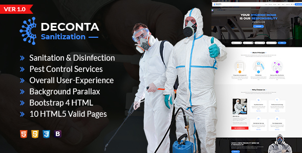 Deconta - Sanitation, Disinfection and Pest Control HTML Template