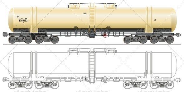 Vector Oil Gasoline Tanker Car