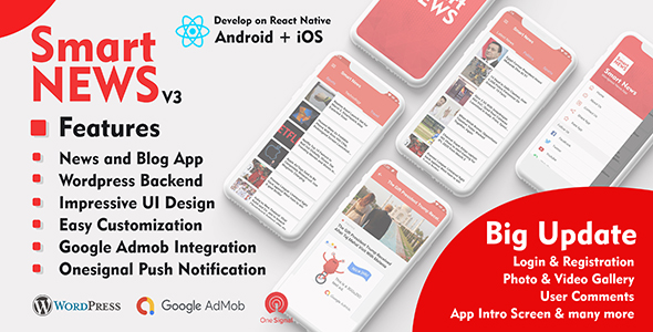 SmartNews | React Native mobile app for Wordpress