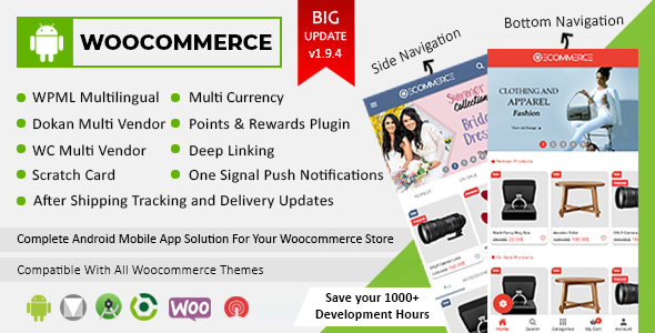 Android Woocommerce - Universal Native Android E-commerce / Store Pełna aplikacja mobilna