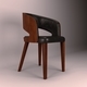 Wooden Chair With Black Leather Seat - 3DOcean Item for Sale
