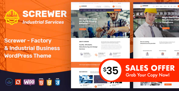 Screwer - Factory and Industrial WordPress Theme