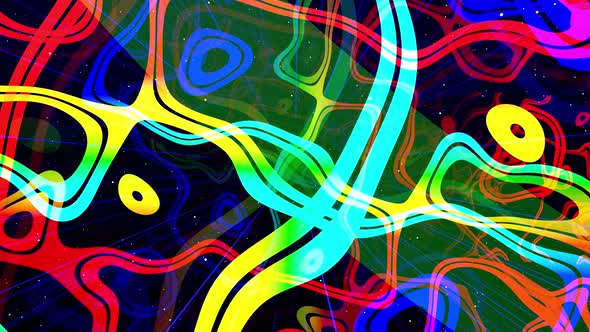 Motion Graphic Abstract Colorful Looped Bg Modern Art Fly in Art Space Multilayer Structure with