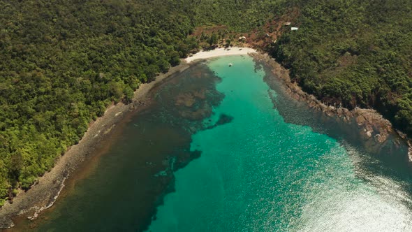 Tropical Island with Blue Lagoon