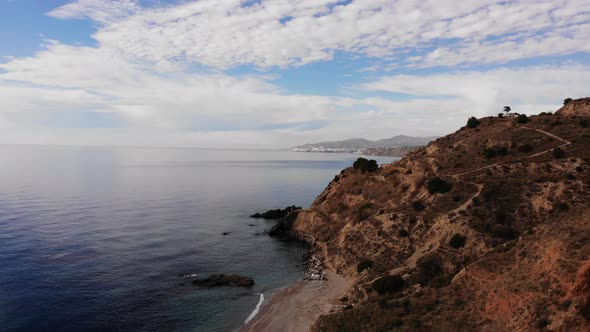 Spanish Coast. Sea and Cliff in Andalusia. Aerial View