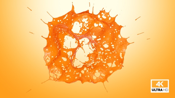 Abstract Orange Juice Drops & Splash