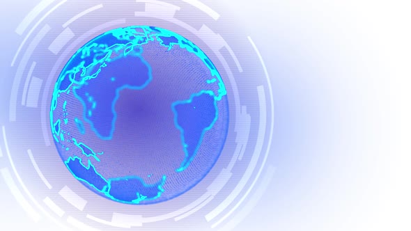  Digital world globe 3D technology connected data network 