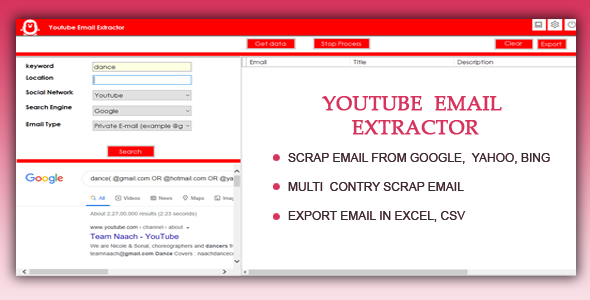Youtube Email Extractor and scraper