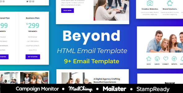 Beyond - Multipurpose Responsive Email Template 9+ layouts Mailchimp
