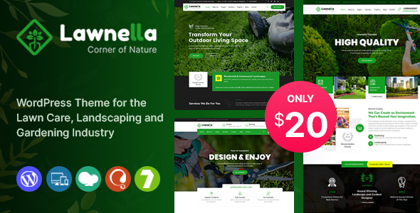 Lawnella – Gardening & Landscaping WordPress Theme Preview