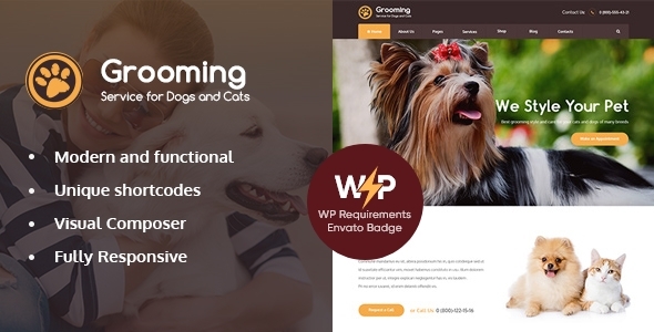 Grooming - Pet Shop & Veterinary Physician WordPress Theme