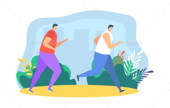 People Runners Jogging Vector Illustration